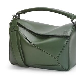 LOEWE Puzzle Bag In Satin Calfskin Vintage Khaki